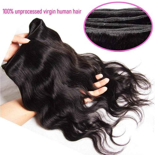 CHEEON Body Wave Bundles Human Hair 22 24 26 Inch Human Hair Bundles 12A Grade Unprocessed Brazilian Virgin Hair Extensions 3 Bundles Deal Natural Black