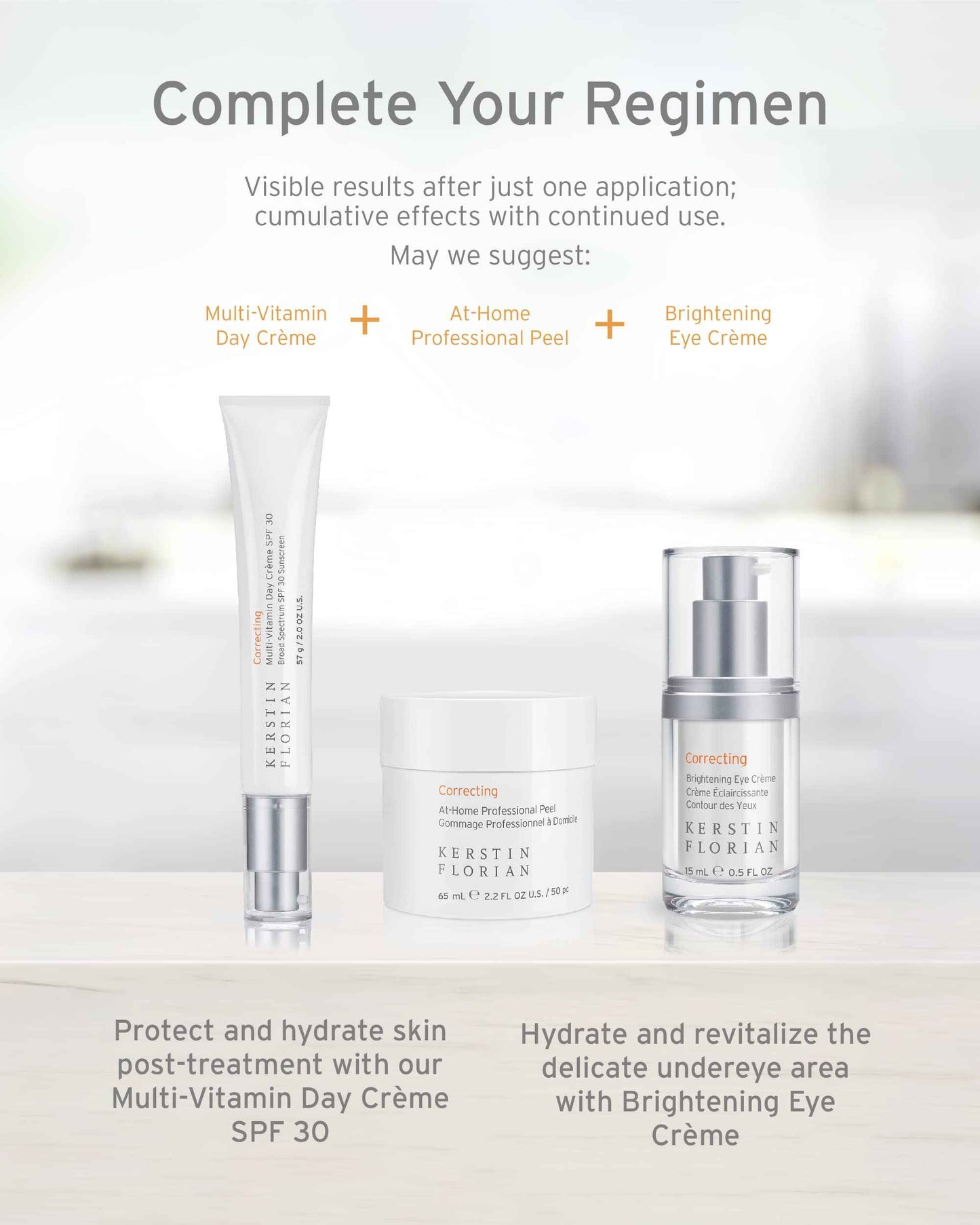 Kerstin Florian Correcting At Home Professional Peel | Glycolic & Lactic Acid Exfoliating Pore Pads (50 individual pads)