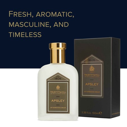 Truefitt & Hill Luxury Aftershave Balm - Apsley - Premium Soothing Moisturizer with Aloe Vera Extract - Ideal for Sensitive Skin, Razor Burn Relief, and a Silky Smooth Finish - 3.38 oz.