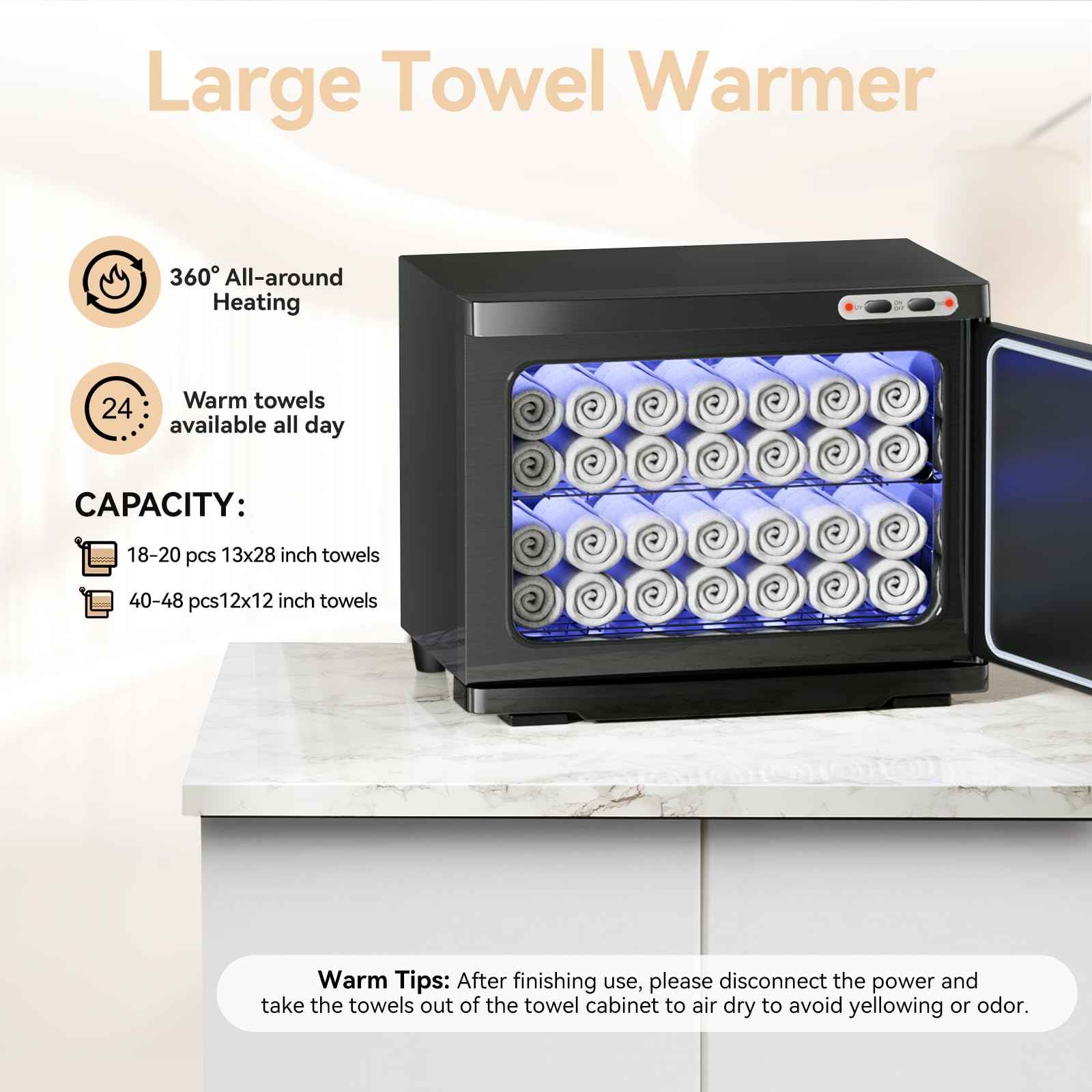 HYTOBP Hot Towel Warmer for Spa, Thermostatic Towel Heater, 2-in-1 Professional Mini Towel Warmer, Beauty Salon and Spa Towel Warmers for Facial.(20L-Black)