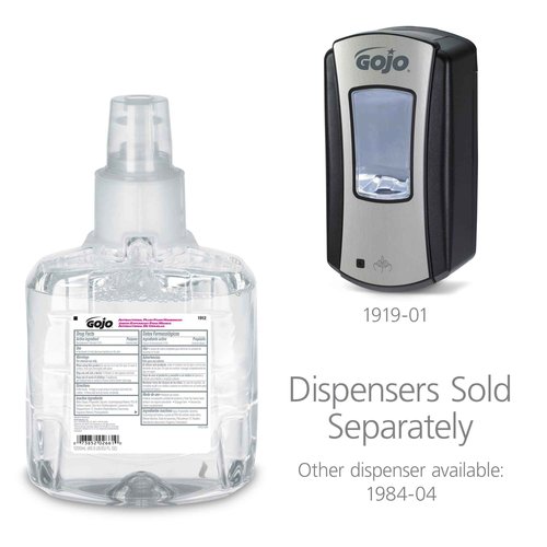 GOJO Antibacterial Foam Handwash, Plum Fragrance, 1200 mL Foam Hand Soap Refill LTX-12 Touch-Free Dispenser (Pack of 2) - 1912-02