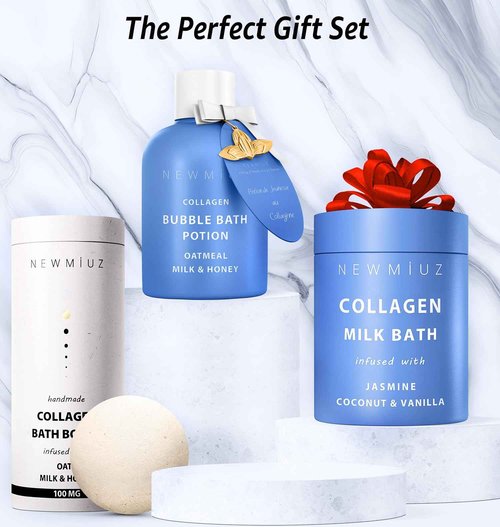 Luxury Moisturizing Collagen Bath Gifts for Women and Men - Pack of 3