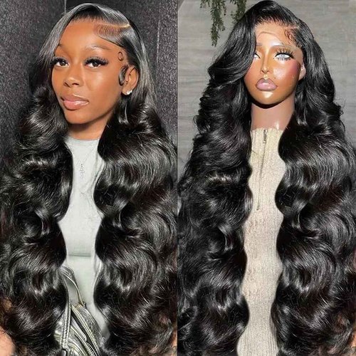 Afribye 30 inch 13x6 Body Wave Lace Front Wigs Human Hair Pre Plucked 200% Density Body Wave Frontal Wigs HD Lace Wig Glueless Wigs for Black Women Human Hair Deep Loose Wave Wig