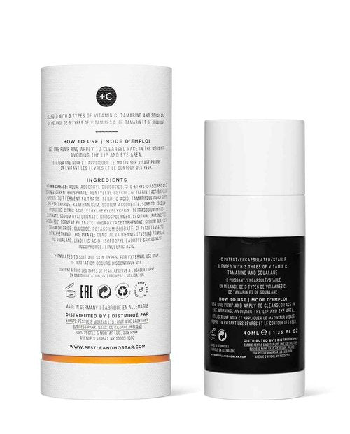 Pestle & Mortar 16% Vitamin C Serum for Face, with Hyaluronic Acid, Vitamin E & Ferulic Acid, Hydrating & Brightening Serum for Dark Spots, Anti Aging & Reduce Wrinkles 1.35 fl oz