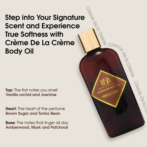 Brown Sugar Babe Creme de la Creme Body Oil, Jasmine and Vanilla Perfume Oils, Nourishing Scented Oil for Women, Skin Care, Body Oil Perfume, Paraben Free, Made in USA
