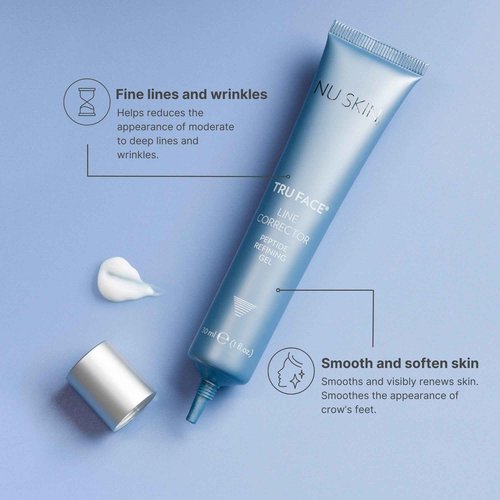 NuSkin Tru Face Line Corrector | Wrinkle Reducing Peptides | Aging for Fine Lines | Targets Mouth Lines & Forehead Wrinkles for Youthful, Smooth Skin | Put on before makeup & Face Wash | 1 Pack