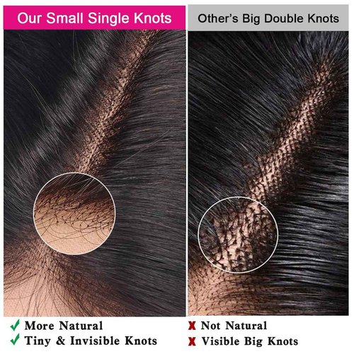 5x5 HD Lace Closure Human Hair Body Wave No Bleached Knots Invisible Pre Plucked Brazilian Virgin Human Hair Frontal Natural Black 18 Inch