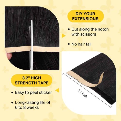 DOORES Tape in Hair Extensions Human Hair, Dark Brown 18 Inch 50g 10pcs, Wide Tape in Extensions Real Remy Invisible Seamless Tape-ins Silky Straight Skin Weft Folding Wear