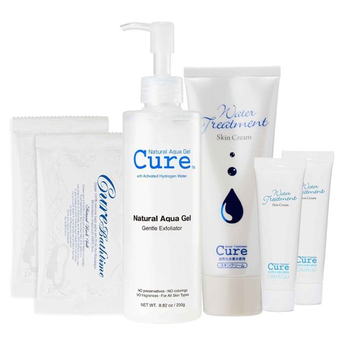 Cure by Toyo | The Beauty 3-Step Skincare Kit | Gentle Exfoliating Gel, Himalayan Salts & Moisturizing Cream | All Skin Types | Anti-Aging