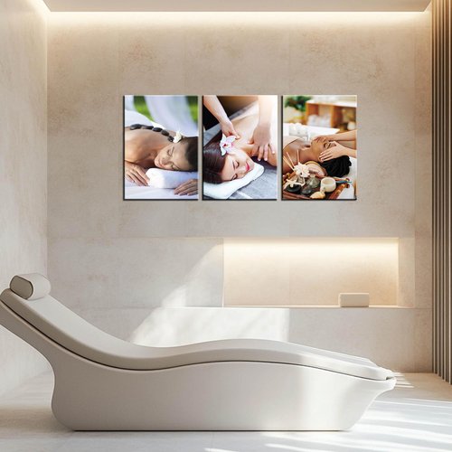 ARNLRDYA Spa Massage Wall Art Canvas Printings Wall Decor for Beauty Studio Clinic Massage Spa Salon Decoration SPA Health Beauty Picture Poster Framed Ready to Hang(60''Wx28''H)