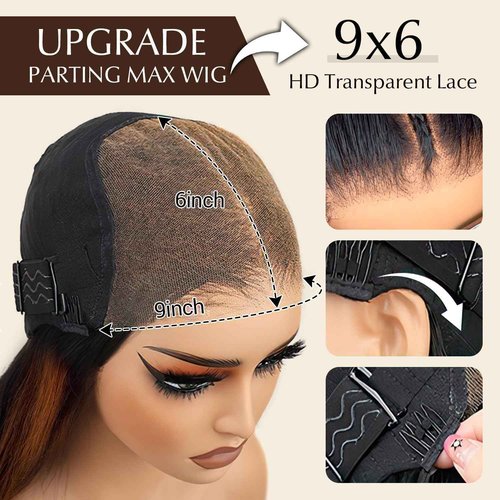 AMIRTY 250% Density Wear and Go Glueless Wigs Human Hair Pre Plucked Pre Cut Braided Wig Human Hair for Women 9X6 HD Lace Front Wig 12A Straight Lace Front Wig Human Hair With Natural Hairline 22Inch