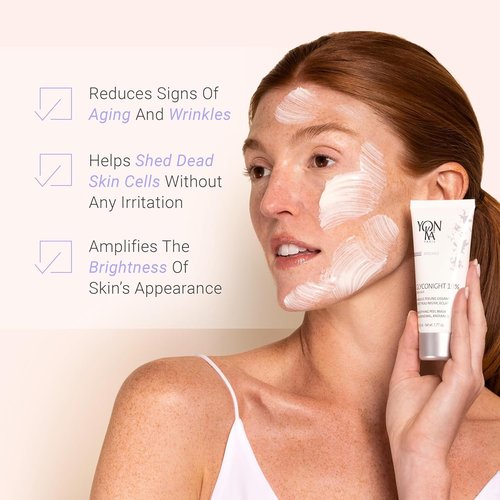 Yonka Hydrating Face Toner, Natural Toning Spray for Dry & Sensitive Skin (6.76 Fl Oz) With Yon-Ka Glyconight 10% Peel Masque Travel Size (15ml/0.57oz) Anti-Aging Face Mask