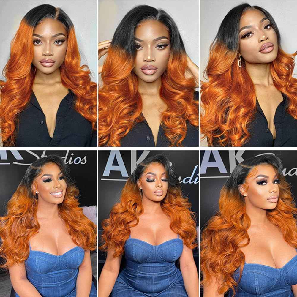 28 30 32 inch Ombre Human Hair Bundles 350 Body Wave Bundle Ombre Bundles Human Hair CnumGunm Ginger Body Wave Bundle 300g