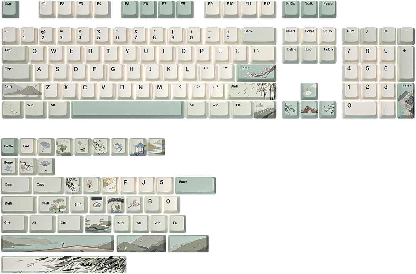 YUNZII YZ75 75% Hot Swappable Wireless Gaming Mechanical Keyboard(Gateron G Pro Black, Black), Spring Tea Dye Sub PBT Keycaps
