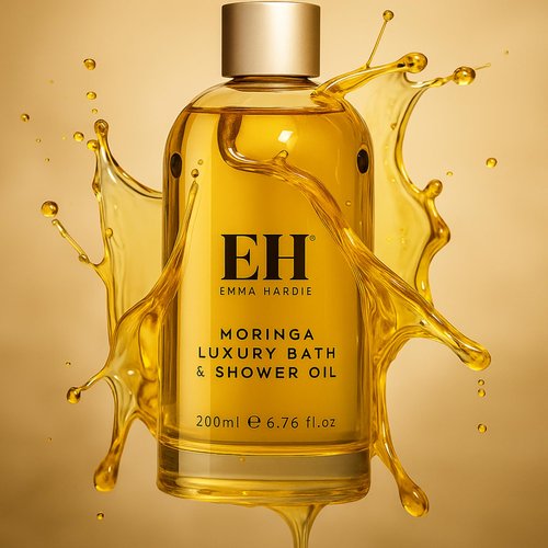 Emma Hardie Moringa Luxury Bath & Shower Oil, Shower Oil and Body Oil With Grape Seed Oil, Sweet Almond Oil, and Orange Peel Oil, Body Skin Care Products, Full Size