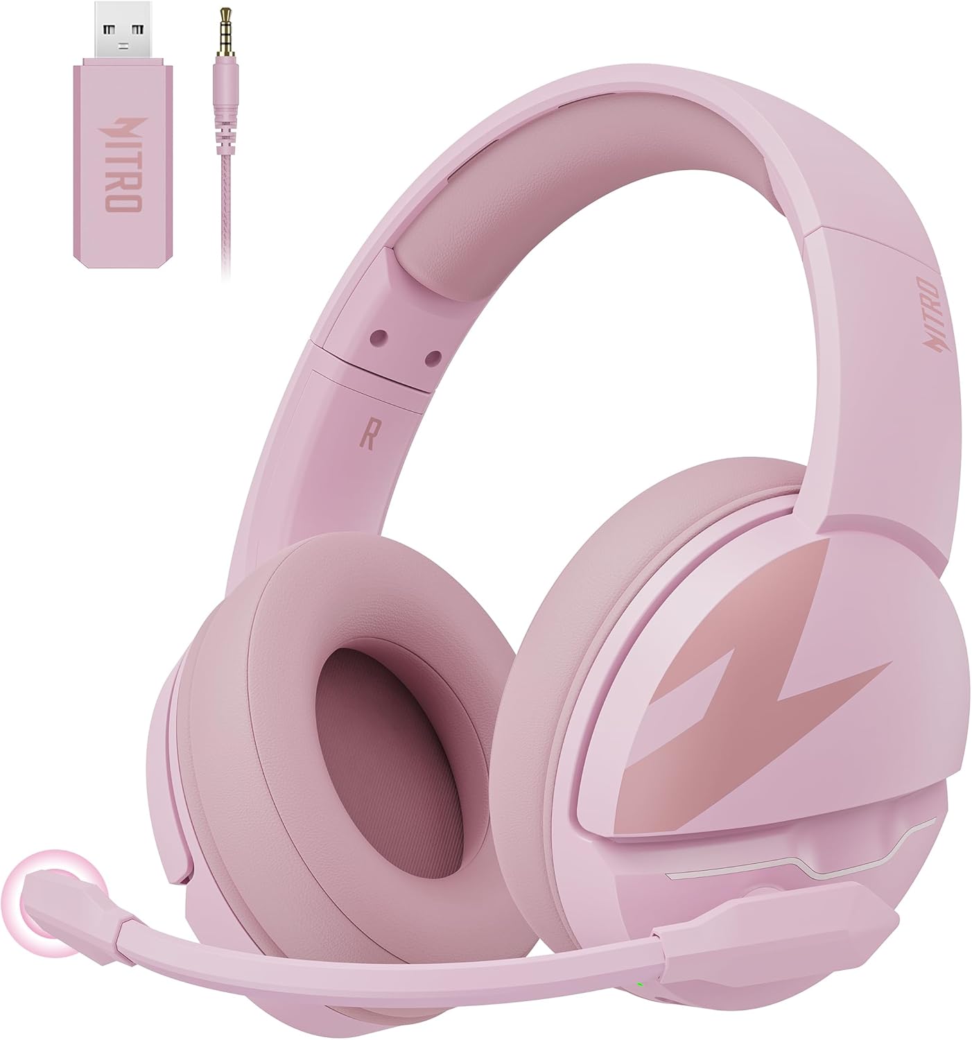 acer Wireless Gaming Headset, PS5 Headset with 2.4GHz for Ps5, Ps4, PC, Switch, Bluetooth 5.3 + 100Hrs Gaming Headphones with Noise Canceling Mic for Laptop, Mobile, Mac, 50mm Drivers (Red)
