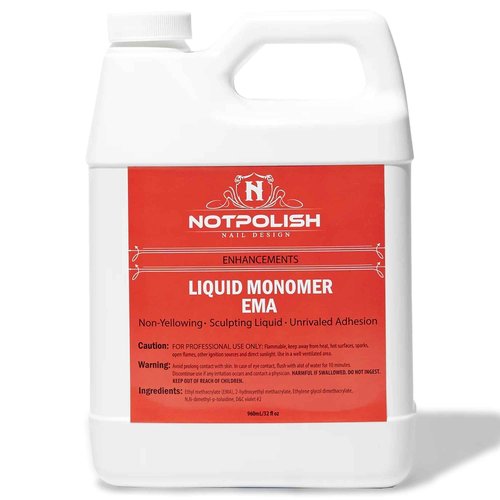Notpolish Liquid Monomer for Acrylic Nails – Professional Monomer Acrylic Nail Liquid, Low Odor, No MMA – No Discoloration, EMA-Based Formula – Manicure and Pedicure Supplies, Made in USA, 32 oz