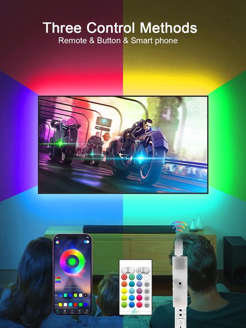 KANTUTOE TV LED Lights, 11.5ft LED Lights for 32-55 Inch TV, RGB TV Backlight Behind with Remote, Music Sync Bluetooth APP Control Strip Lights USB Powered for Bedroom, PC, Gaming Monitor