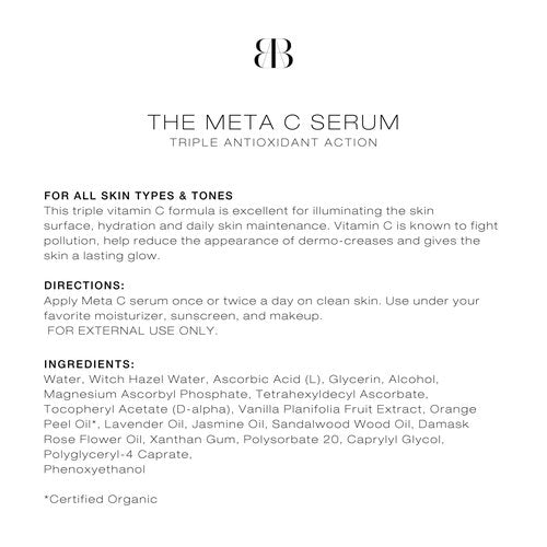 Biba De Sousa The Meta C Serum- Triple Vitamin C, Topical Skin Vitamin- For all Skin Types (1oz)