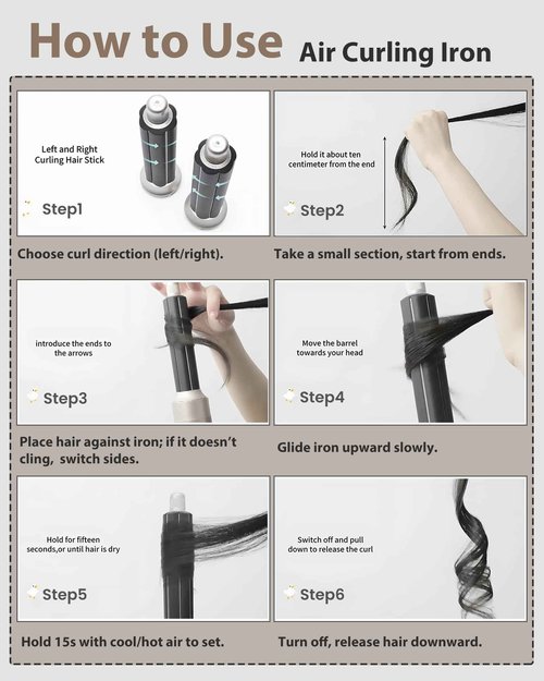 Ukliss 6 in 1 Hair Dryer Brush, Air Styler with Auto Wrap Curling - Ionic Blow Dryer for Frizz-Free Fast Drying, Volumizing Brush & Straightener for All Hair Types, ALCI Plug