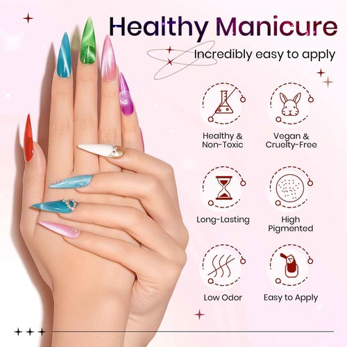 SUPWEE 12 Colors 9D Cat Eye Gel Polish + 12 Colors Reflective Cateye Gel + 12 Colors Wide Cat Eye Gel + 12 Colors Neon Magnet Gel