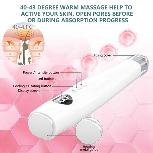 Facial Skin Care Product absorbs Device, LED Light Therapy face Massager, Thermal and Ice Cooling Roller