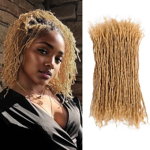 Originea 8-18 Inch 0.1 and 0.2 0.4 Thickness Curly Tips Interlocked sister Locs 100% Real Human Hair Micro loc Extensions Permanent Dreadlock Extensions (27# 0.1cm, 8 Inch 70 Strands)