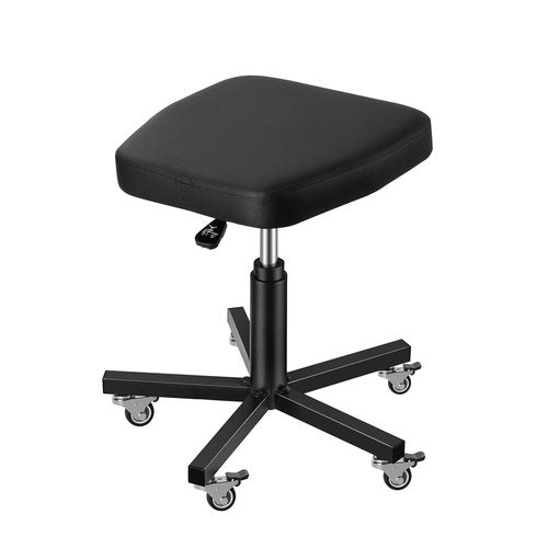 POARMEEY Black Swivel Stool with Wheel Rolling Height Adjustment Spa Drafting Salon Tattoo Work Office Massage Stools Task Chair