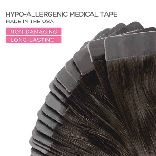 Marat Tape in Hair Extensions, Dark Brown to Dirty Blonde 24 inch 50g Tape in Hair Extensions Real Human Hair Natural Straight Human Hair Tape in Hair Extensions