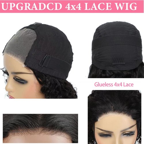 Atilck Wear and Go Glueless Wig - Body Wave Lace Front Human Hair Wigs for Black Women - Pre Plucked and Pre Cut 4x4 Lace Closure - No Glue Needed for Beginners (22 Inch)