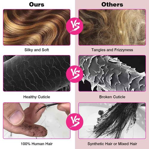 Aopusi Highlight Bundles Human Hair 4/27 Body Wave Bundles Ombre Honey Blonde Bundles 10A Grade 100% Unprocessed Brazilian Virgin Remy Hair Weft Piano Color(14 16 18 20 Inch)