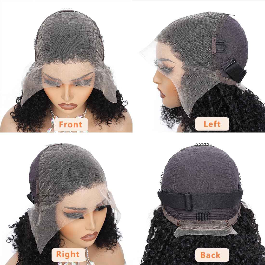 250% Density Kinkycurly Wig Human Hair 13X6 HD Lace Front Curly Human Hair Wig With Baby Hair Afro Kinkys Curly Wig For Women Real Human Hair 16inch