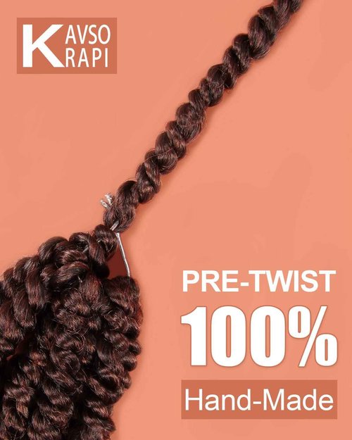 KAVSORAPI Passion Twist Hair,30 Inch Passion Twist Braiding Hair,Long Pre Looped Crochet Twist Jumbo Pre-twisted Two Strand Braids 8 Packs (T350/Ombre Ginger Red)