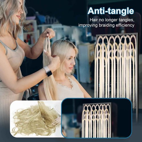 Portable Braiding Hair Rack with Wheels & Storage Drawers,2-Sided 288 Pegs,Hair Extension Holder Hanger for Braiding Hair Separator Stand Display,Hair Rack with Stylist Hair braiding Tools (Black)