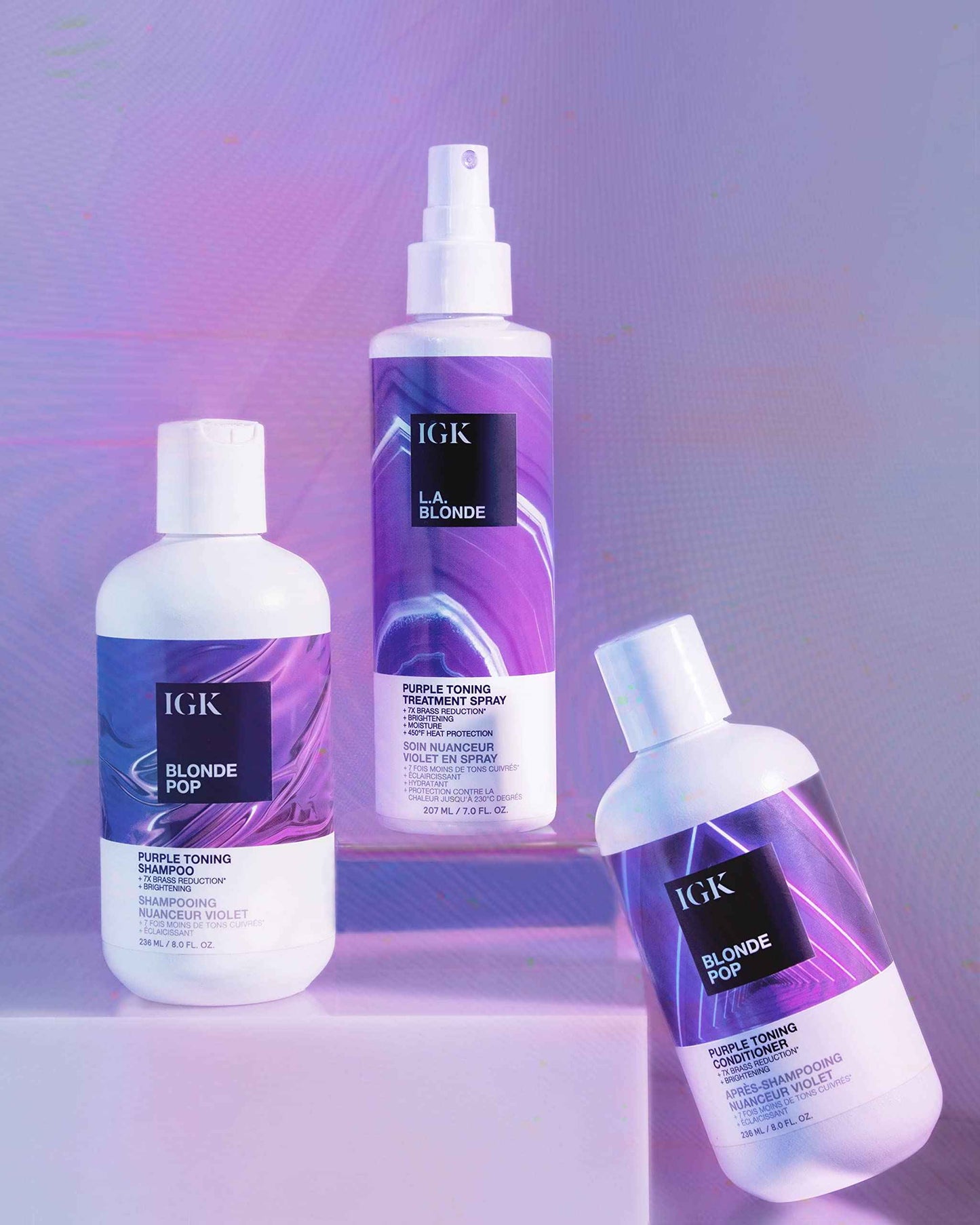 IGK BLONDE POP Purple Toning Conditioner Liter | Brighten + Neutralize Brass | Vegan + Cruelty Free | 33.8 Oz