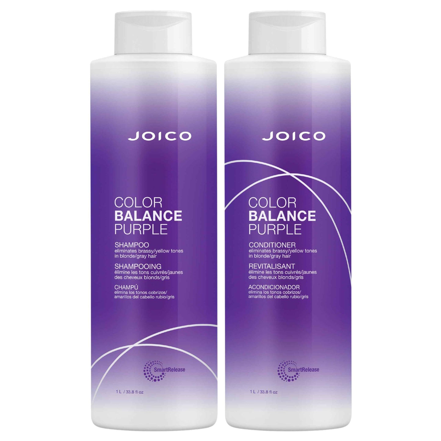 Joico Color Balance Purple Shampoo & Conditioner Set | Eliminate Brassy and Yellow tones | For Cool Blonde or Gray Hair