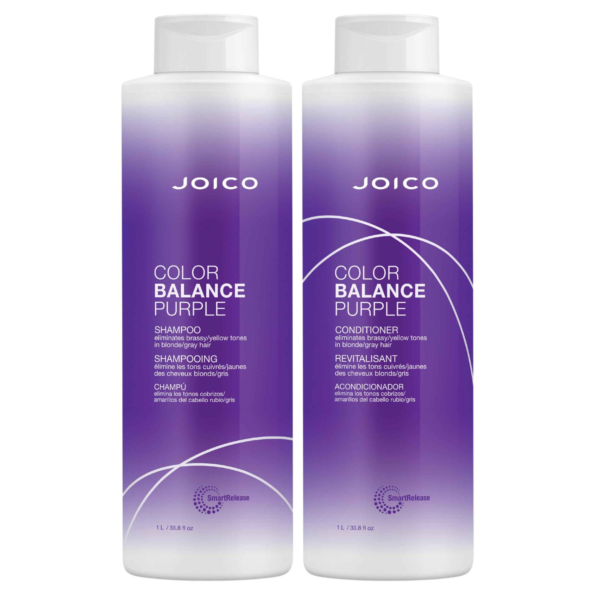 Joico Color Balance Purple Shampoo & Conditioner Set | Eliminate Brassy and Yellow tones | For Cool Blonde or Gray Hair