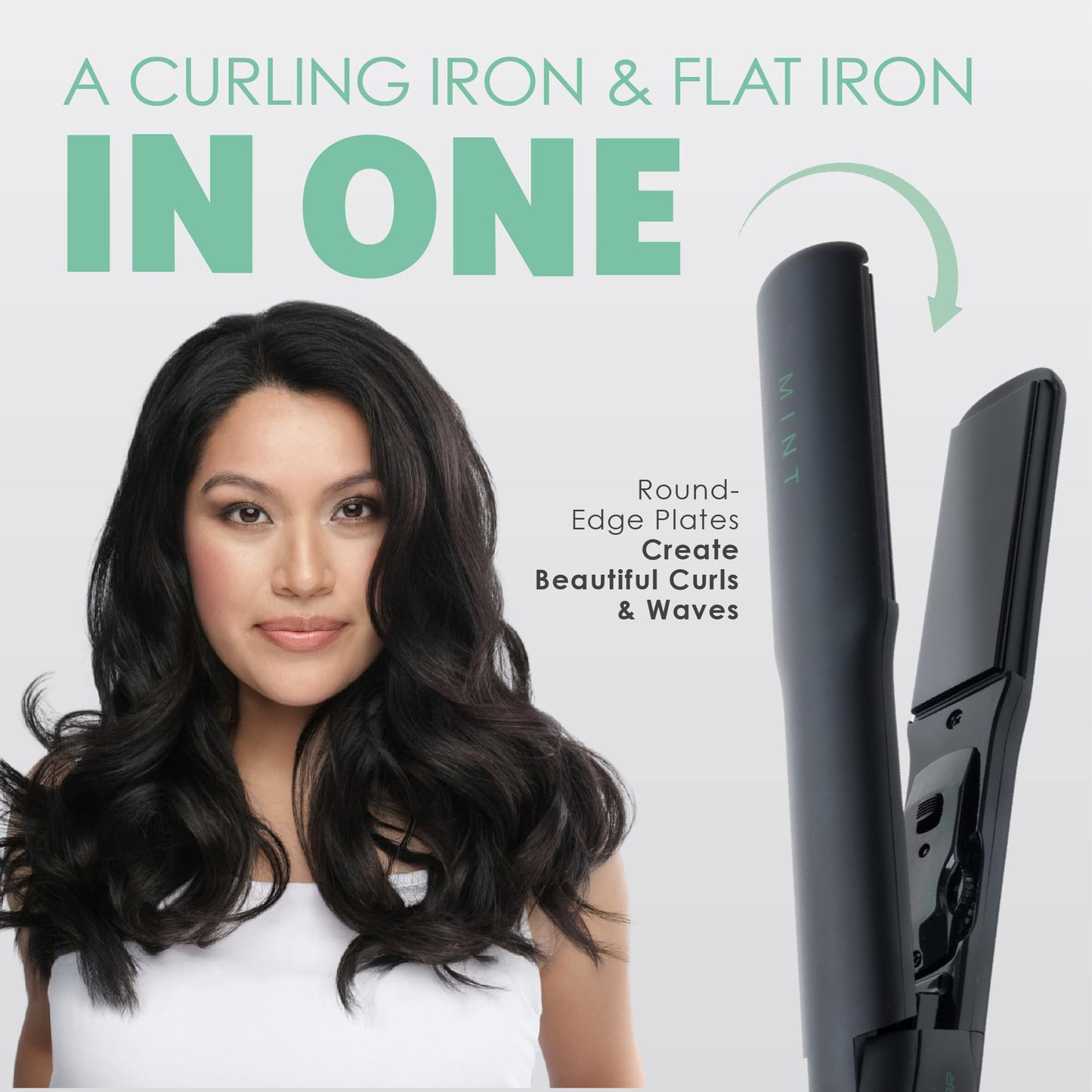 MINT Ceramic Flat Iron Hair Straightener | Professional Hair Straightener for Smooth, Frizz-Free Styles | Best Flat Iron with Ionic Ceramic Plates | Safe for Fine to Medium Hair