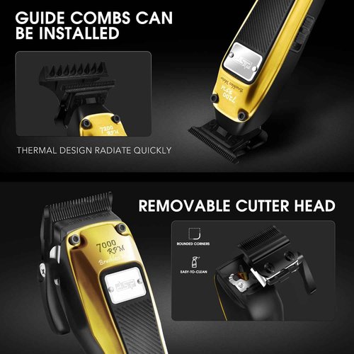 DSP Hair Clipper for Men Professional, BLDC Motor & DLC Coated Detachable Blade, Cordless Hair Trimmer Set for Barber with Charging Base, Men Hair Product Gift Set