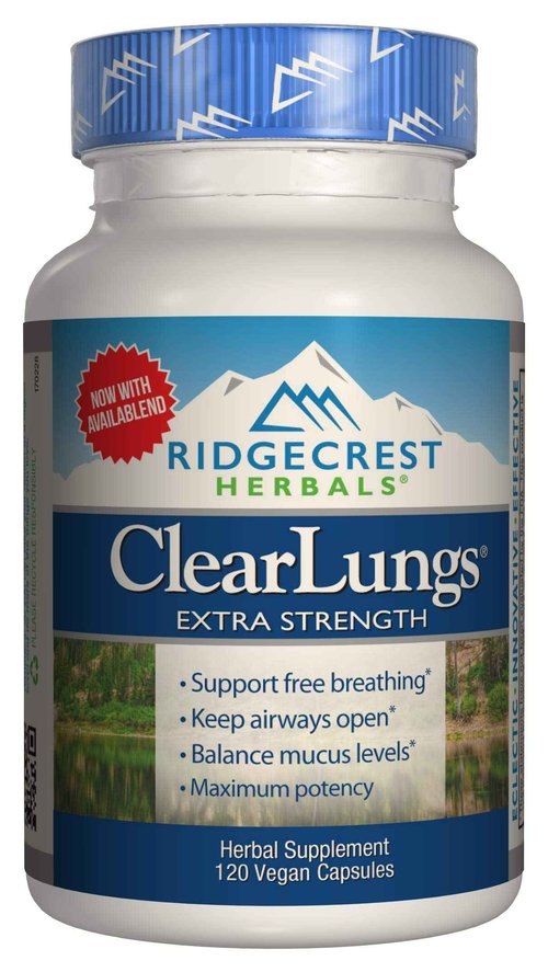 RidgeCrest Clearlungs Extra Strength, Homeo/Herbal Decongestant , 120 Veg Capsules