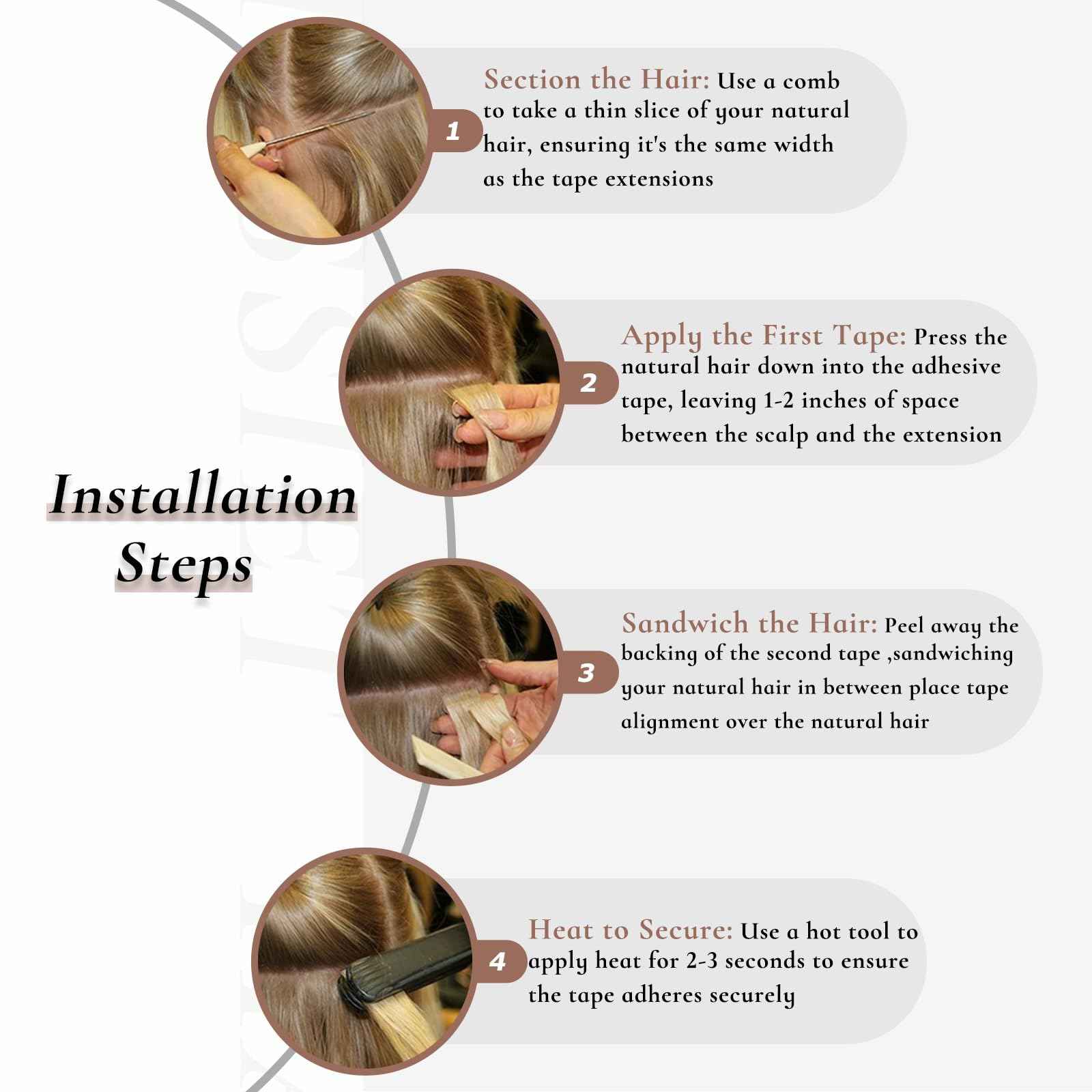 Hyssiet Tape in Hair Extensions Human Hair, 20pcs 50g 22 Inch Platinum Blonde human hair Tape in Extensions,Invisible Straight Tape in Hair Extensions for Womwn,Remy Thick Real Human Hair Extensions