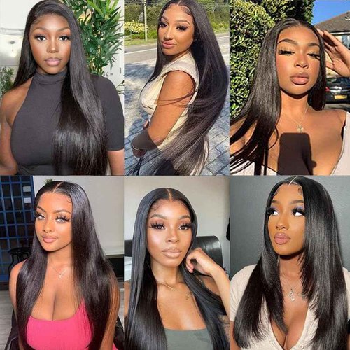 Younsolo Straight Bundles Human Hair 3 Bundles 20 22 24 Inches Straight Hair Bundles 12A Brazilian Virgin Hair Extensions for Women Double Weft Natural Black Color Bundles