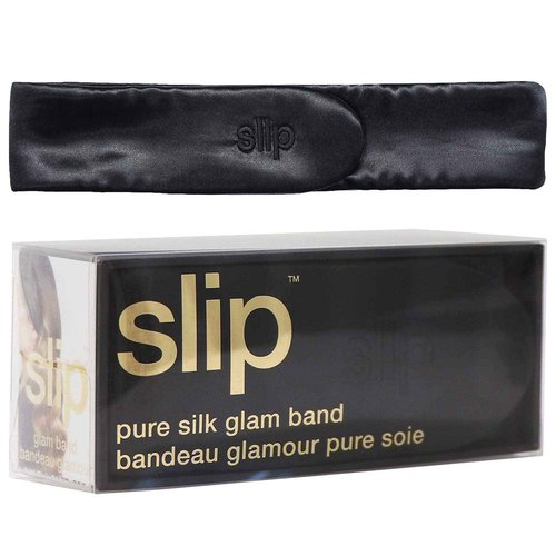 SLIP Glam Band Black – Ultra-Smooth Hair Tie for Gentle Hold, Prevents Creases & Breakage, Ideal for Sleep, Workouts & Everyday Styling, Durable & Luxurious Hair Accessory