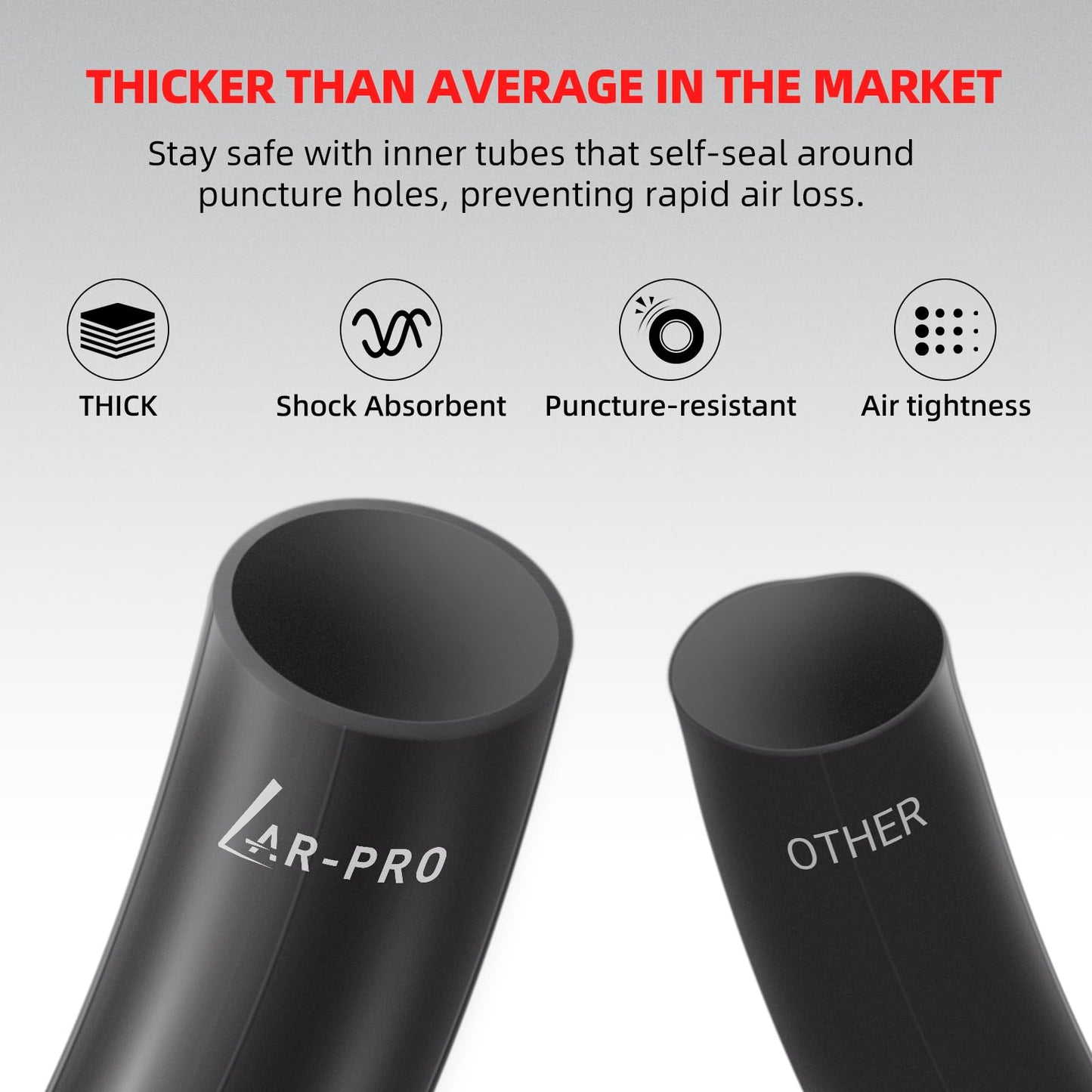 (2 Pack) AR-PRO 2.25/2.50-16” Off-Road Motorcycle Inner Tubes with TR4 Valve Stem - 70/90-16 Motorcycle Tire Replacement Inner Tubes - Compatible with Dirt Bikes, Pit Bikes, and Off-Road Motorcycles