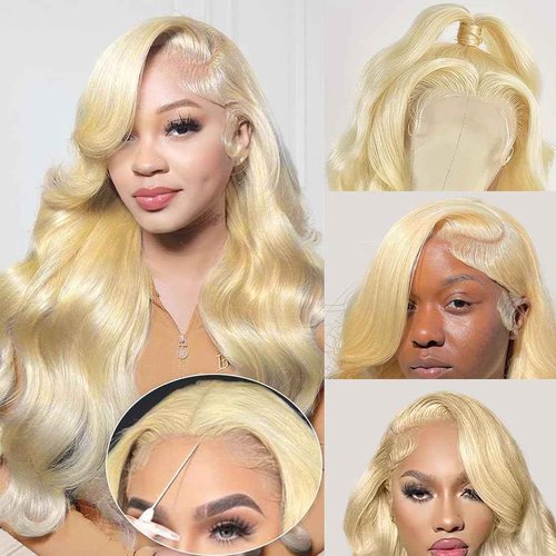 Closure Wig Glueless Wigs Pre Plucked & Cut 180% Density Wear & Go Glueless Wig 6x4 HD Body Wave Lace Front Wig 18 Inch