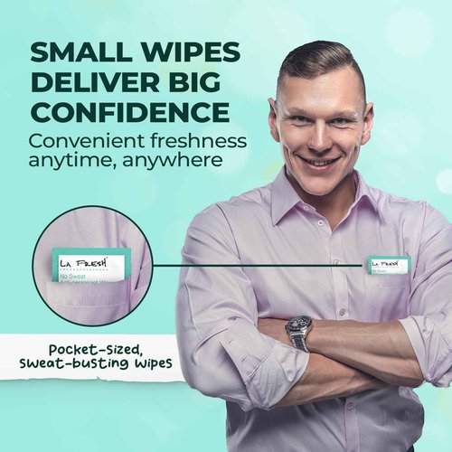 La Fresh Travel Lite Antiperspirant and Body Wipes - 200 Individually Wrapped Deodorant Wipes for Adults, Men and Women Travel Essentials
