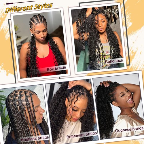 Curly Human Braiding Hair for Boho Braids Bohemian Deep Wave Bulk 100% Human Hair for Micro Braiding Hair Wet and Wavy Boho Knotless Braids Hair No Weft 2 Bundles