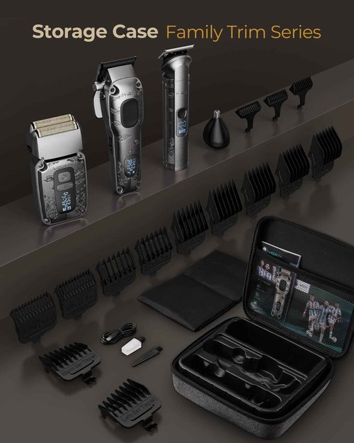 Vgrpro Hair Clippers & Trimmers Set for Men Professional, Waterproof Electric Razor Foil Shaver for Men Face Beard, Cordless for Hair Cutting, 4-Speed Setting, LED Battery Display, Barber or Home Use