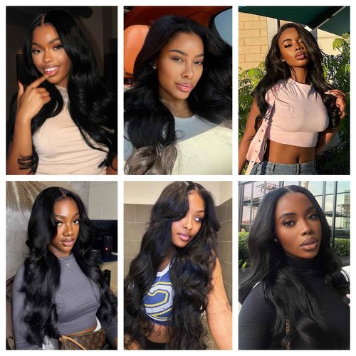 Suerkeep Body Wave 3 Bundles Human Hair 22 22 22 Inch 100% Brazilian Human Hair Bundles Weave Bundles Deals Real Human Hair Extensions Natural Black Color