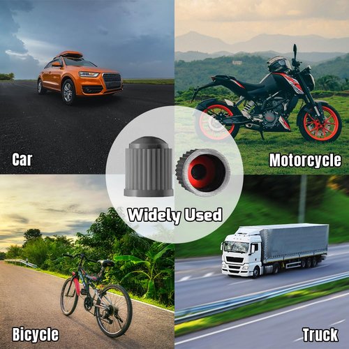 Tire Valve Stem Caps The Upgraded Version has a Sealing Ring for Car, Motorbike, Trucks, Bike, Bicycle (60) Grayness